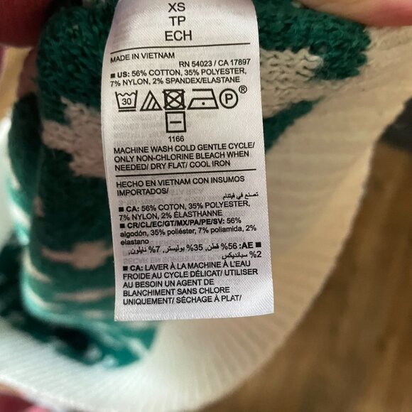 Old Navy Fair Isle Mock Neck Sweater Multicolor Knit White Green Yellow Pink XS - Picture 6 of 6